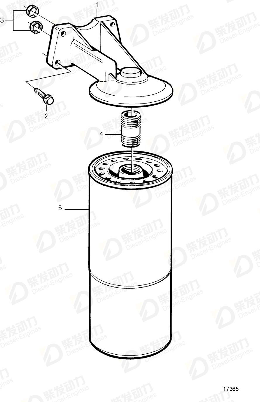 volvo penta Oil filter housing 1543852 Drawing volvo penta Oil filter housing 1543852 Drawing